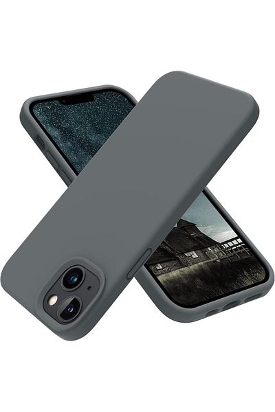 AWH iPhone 14 Case – Sleek Space Gray Silicone, Shockproof, Slim, and Thin for Ultimate Protection