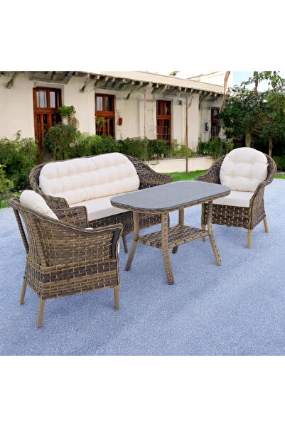 ReHome Orkide Rattan Bahçe Mobilya Takımı | 2+1+1+Masa |