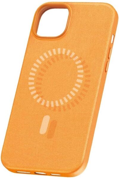 Baseus Fauxther Series Magnetic Phone Case for iP 15 Pro Max, Sunset Orange
