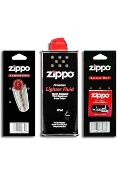 Zippo 3141-LTR FL 4OZ, 2406N-6FLINTS, 2425-WICK