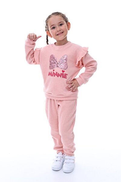 eomix kids طقم بدلة رياضية للبنات مطرزة بالترتر