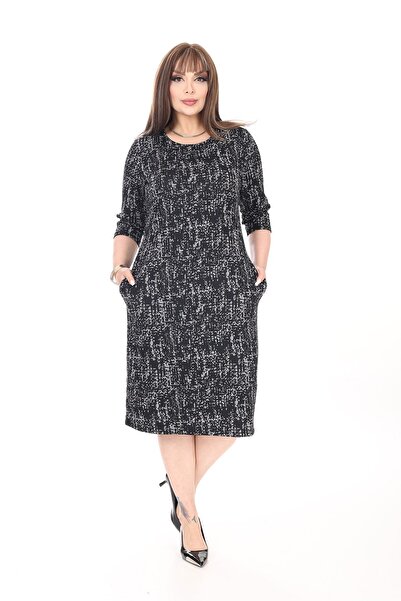 modayız Χειμερινό φόρεμα με διπλή τσέπη μεγάλου μεγέθους 29C-2641