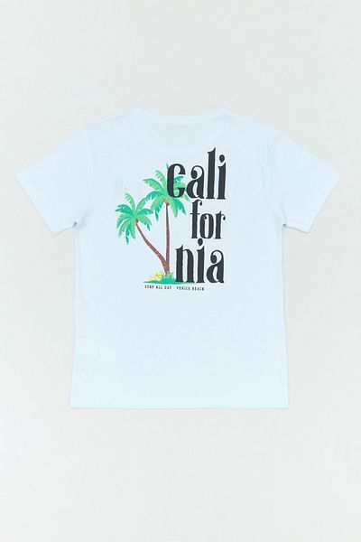 Fulla Moda Tricou pentru băiat, 100% bumbac, cu imprimeu text California pe față și pe spate