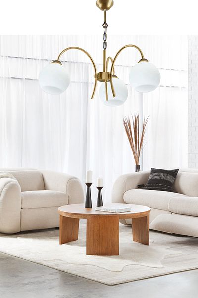 Uçar Vi̇va Modern Glass Metal Case Living Room Living Room Bedroom Triple 3-Piece Chandelier