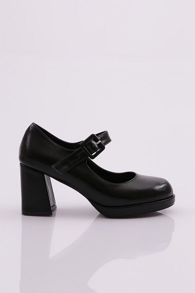 DGN 3526 Pantofi cu toc de damă negri