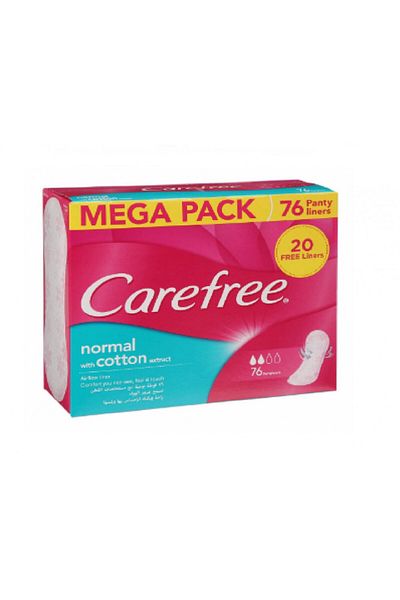 Carefree NORMAL COTTON MEGA PACK 76PANTYLINERS(7490)