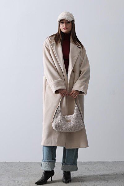 Genel Markalar Geniş Kollu Oversize Kaban - Bej