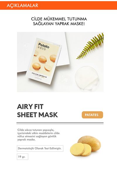 Missha Potato Extract Offering Sheet Mask - Luminous Appearance, Airy Fit (1Ad)