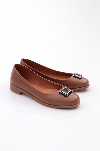 DGN Γυναικεία τετράγωνη αγκράφα Ballerina Ballerina Walnut 296632110