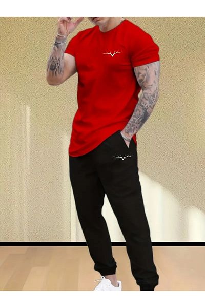 DAXİS Sportwear Company Tricou și pantaloni de trening Jogger - Set de trening cu imprimeu