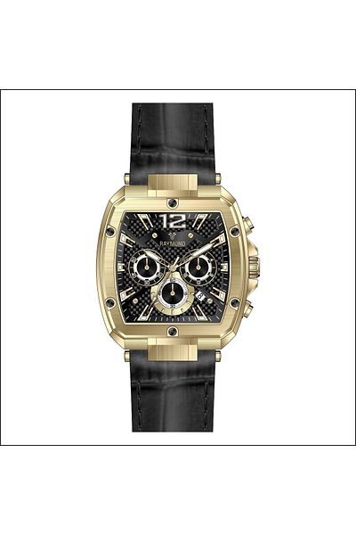 Raymond G831719M Leather Cord Men's Wristwatch - Stainless Steel - 2 Year Warranty