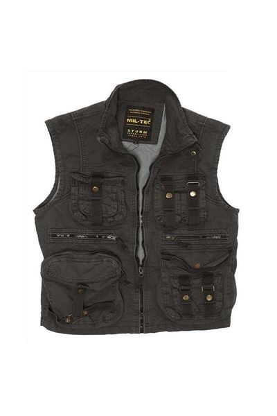 Sturm Survival Black Vest with Many Pockets