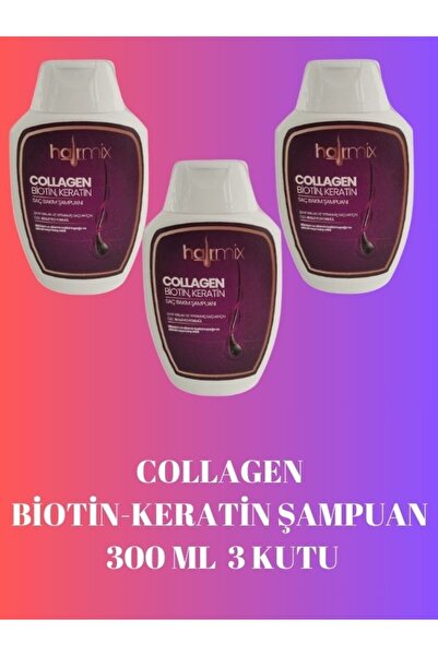 Hairmix Fort Collagen & Biotin & Keratin Ekstra Hacim Şampuanı 3 X 300 ml 3 A...