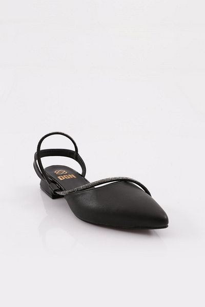 DGN K585 Black Women's Short Heeled Ballerinas