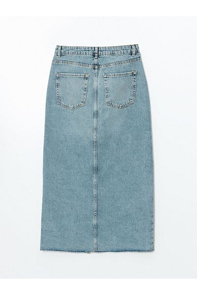 LC Waikiki Fusta de jeans pentru femei XSIDE Blue Slim Fit