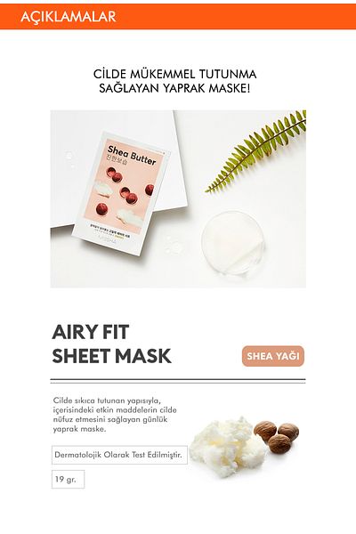 Missha Shea Butter Extract Airy Fit Sheet Mask - Nourishing and Intensive Moisturizing (1Ad)