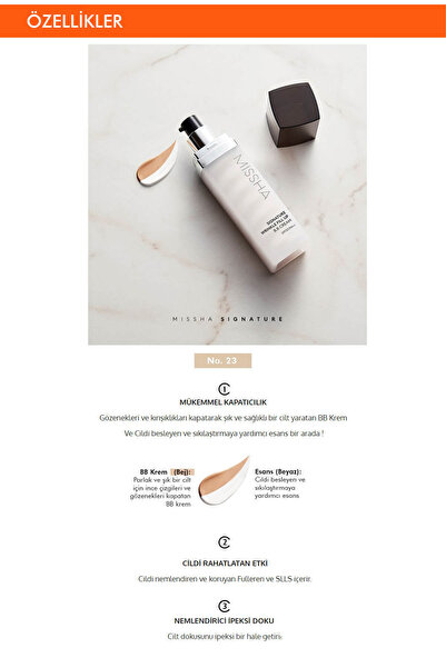 Missha Gözenekleri Ve Ince Çizgileri Kapatan Bb Krem 44g M Signature Wrinkle Fill Up B.b Cream Spf37 No.21