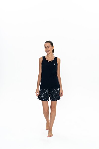 U.S. Polo Assn. SUA Polo Assn. Set de pijamale cu pantaloni scurți cu buline ...