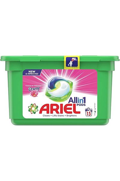 Ariel 3in1 Pods with Downy Freshness, Liquid Detergent Capsules, Powerful Stain Remover, 6x15 Pods