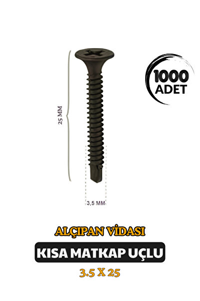 Selectron Matkap Uçlu Alçıpan Vidası 3.5x25 mm Yüksek Kalite Akıllı Vida 1000 adet (1 kutu)