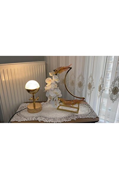 Bima Ticaret Cerc metalic pentru lună de Ramadan (30*40 cm) - cu ornamente florale de culoare aurie