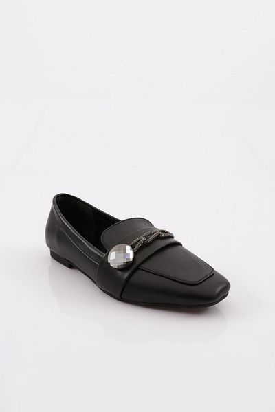 DGN 5002 Model Black Women's Ballerinas - Silver Stone Accessory