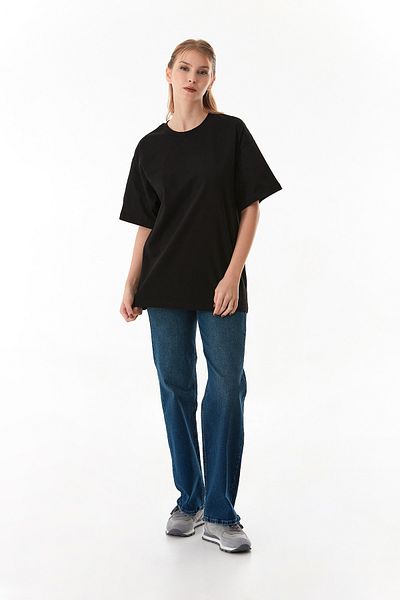 Fulla Moda Μπλουζάκι Basic Oversize Crew Neck
