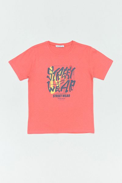 Fulla Moda 100% Cotton Street Wear Text Printed Crew Neck Boys' T-Shirt