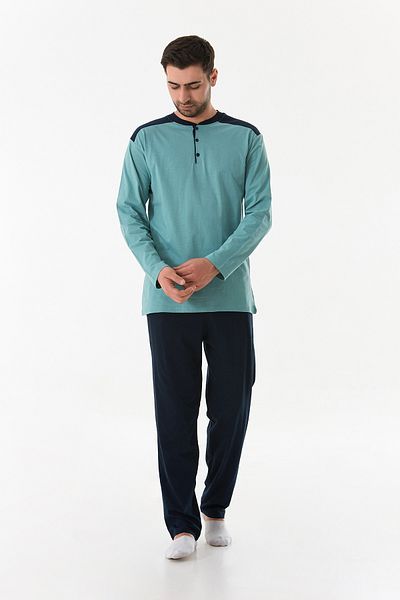 Fulla Moda Σετ πιτζάμες με κουμπιά στο γιακά