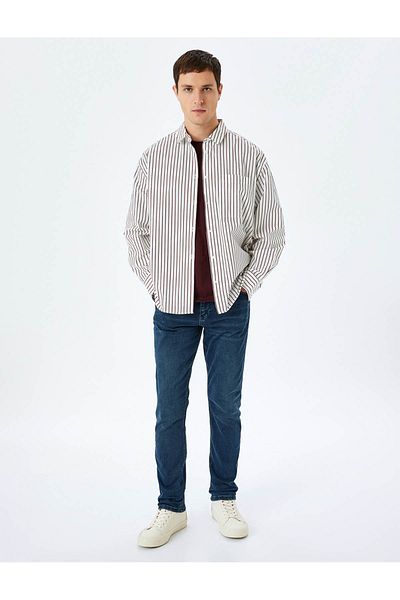 Koton Normal Waist Cotton Slim Fit Denim Trousers - Brad Jean