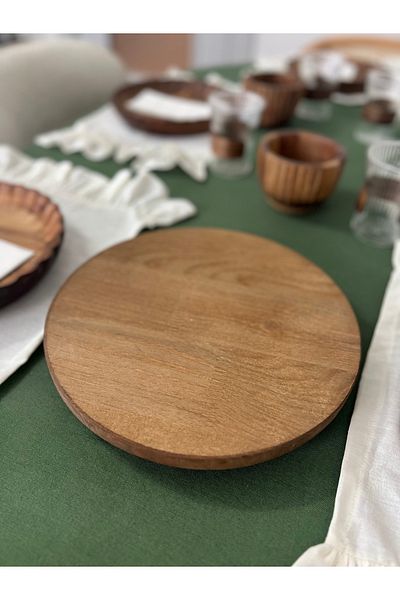 Mirilliahome Luxury 360 Degree Rotating Wooden Cheese and Pizza Board 3 cm