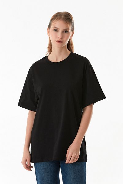 Fulla Moda Μπλουζάκι Basic Oversize Crew Neck