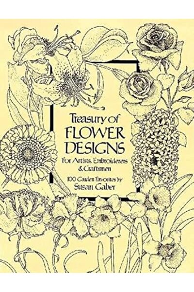 Dover Publications كنز من تصاميم الزهور للفنانين والمطرزين والحرفيين