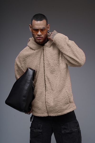 Butik Unisex βελούδινο φερμουάρ με κουκούλα TREND WE