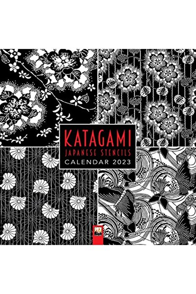 Flame Tree Publishing مودا كاتاغامي تقويم الحائط الياباني بالاستنسل 2023