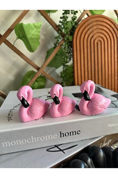 evdeki atölyem Dekoratif 3’lü flamingo biblo