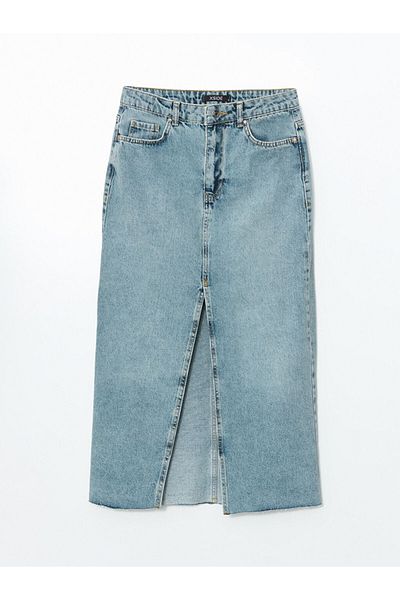 LC Waikiki Fusta de jeans pentru femei XSIDE Blue Slim Fit