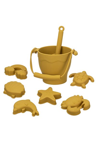 Choice CED0002-B TYRY.HU 8pcs/set Children Toys Silicone Beach Toy Set with Bucket and Six Accessories Fun