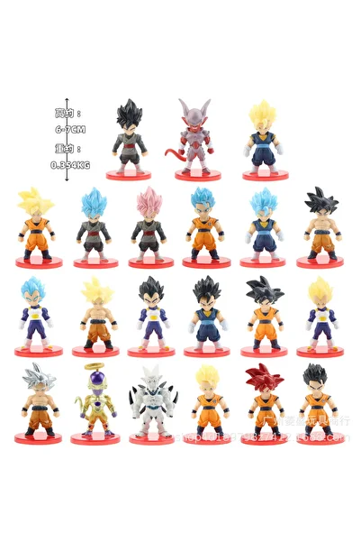 Choice1 21 Pcs 6-7cm style 1 78 Pcs/Lot Dragon Ball Mini Figure Wholesale 18+18+21+21 6-8cm Figurines With B