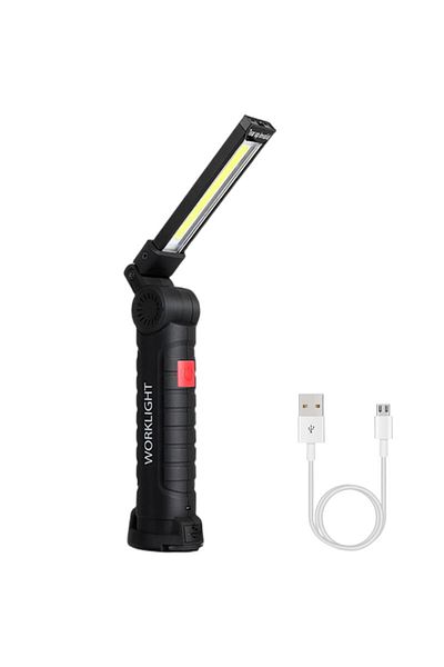 ESMARTER W52(Long 1pcs) New Portable COB LED Flashlight USB Rechargeable Work Light Magnetic Lanterna Hanging