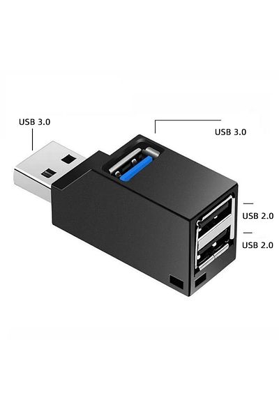 Choice موزع USB 3.0 أسود، محول موزع USB 3.0، صندوق مقسم صغير، 3 منافذ، عالي السرعة، لأجهزة الكمبيوتر المحمولة