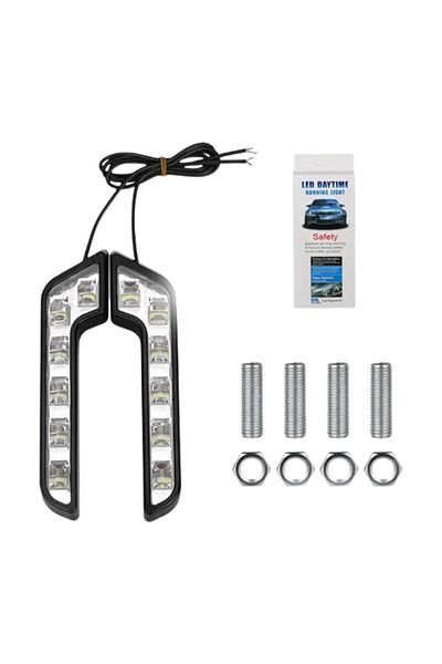 Choice WHITE  2Pcs Universal LED Car Daytime Running Light 6LED 12V L-shaped DRL White Light 660LM Waterpro