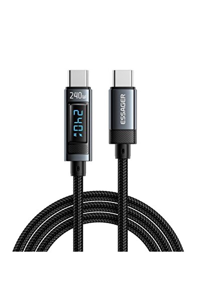 essager Şarj Akım Korumalı Göstergeli 1mt Pd 240w Type C Şarj Kablosu 480mbps...