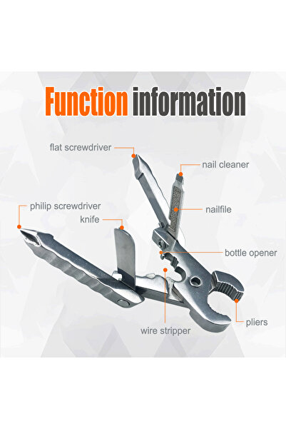 Choice كماشة قابلة للطي ومفك براغي صغيرة محمولة باللون الفضي 10 في 1 مجموعة أدوات متعددة الاستخدامات للاستخدام في الهواء الطلق