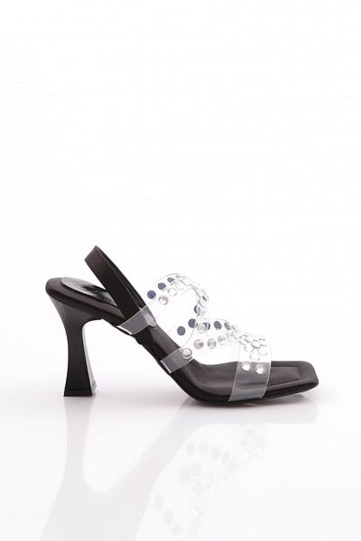 DGN Women's Back Tie Heeled Evening Dress Shoes Black Satin 2193128