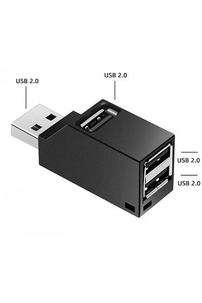 Choice موزع USB 2.0 أسود، محول موزع USB 3.0، صندوق مقسم صغير، 3 منافذ، عالي السرعة، لأجهزة الكمبيوتر المحمولة
