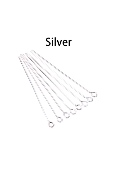 Choice 50mm x 200Pcs Silver 200pcs 16/20/25/30/35/40/45/50mm Flat Head/Ball Head/Eye Head Pins Metal Headpi
