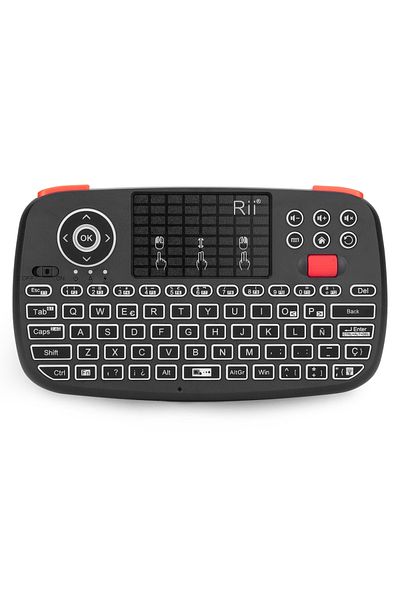 Choice Spanish Keyboard Rii i4 Mini BT Wireless Keyboard With Touchpad 2.4GHz Backlit Mouse Remote Control