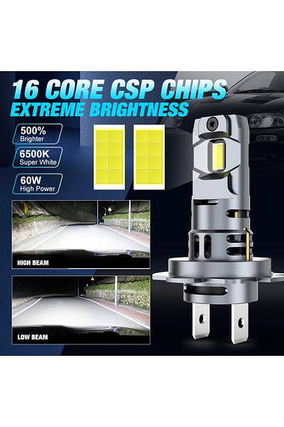 Choice H7 6500k White Xstorm H7 Led Headlight Bulb Mini Wireless 60w 20000lm 6500k Csp For Car Headlamp Aut