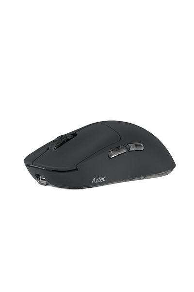 Choice ماوس ألعاب لاسلكي Aztec PAW3395 من Kysona باللون الأسود، 55 جرامًا، خفيف الوزن للغاية، 26000 نقطة في البوصة، 6 أزرار، 90 مليون